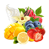 strawberry mango-blue razz lemonade-Vanilla ice cream-sour triple berry