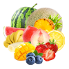 Strawberry banana-Lemon lime-Watermelon ice-Peach mango pineapple-Sour triple berry-Hami melon