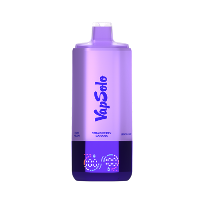 Lila VapSolo e-cigaretta ízekkel: Hami Melon, Strawberry Banana, Lemon Lime.