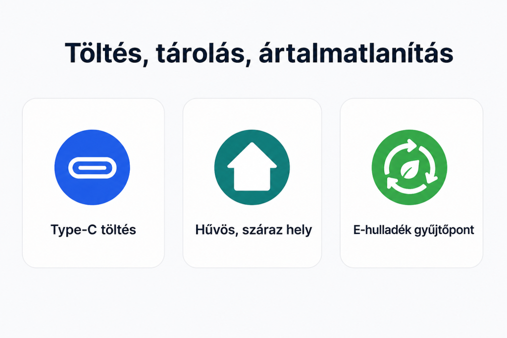 Töltés, tárolás és felelős ártalmatlanítás